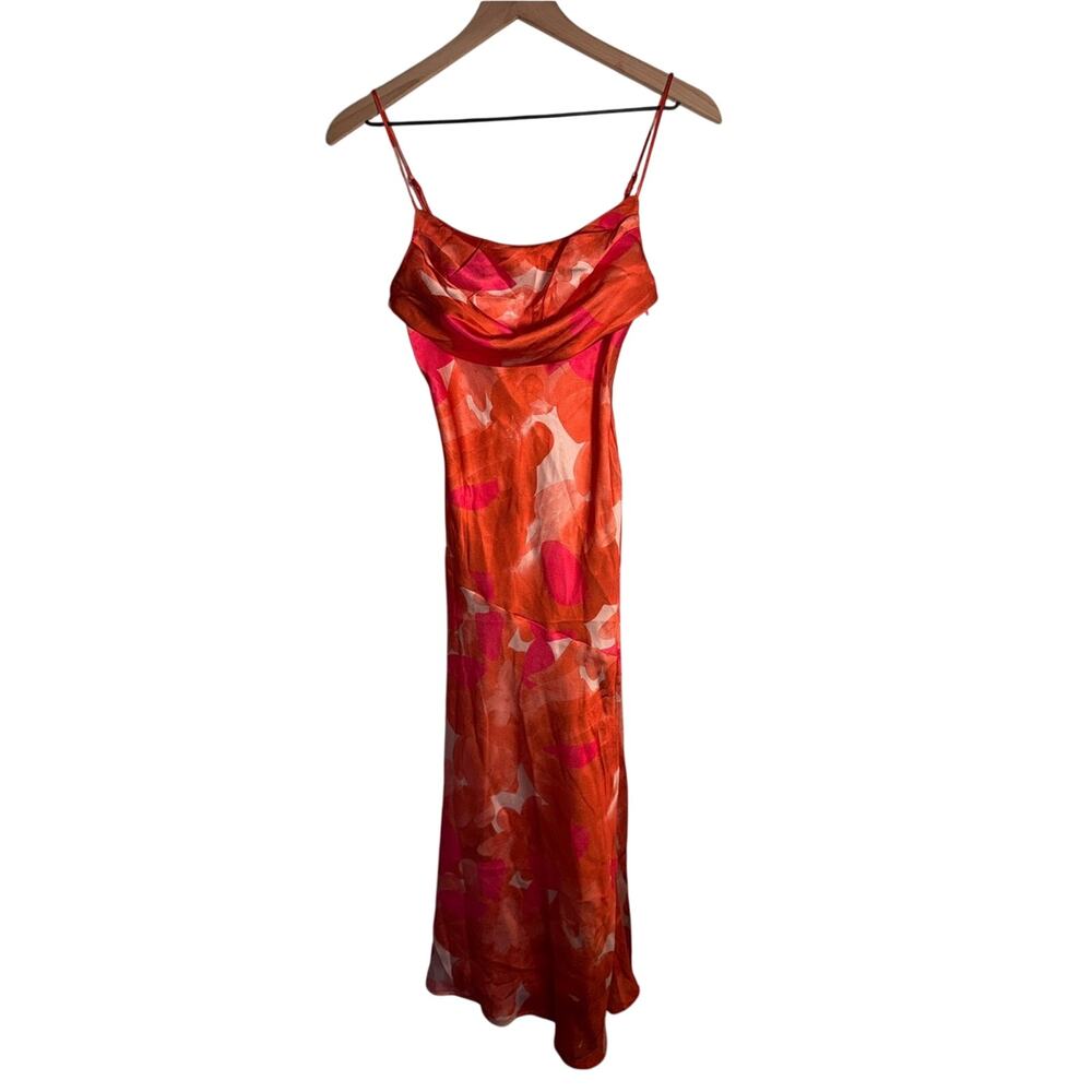 NWT SAINTS + SECRETS satin spring wedding guest full length slip dress S